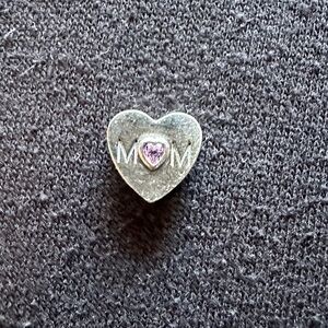 Authentic Pandora Silver Charm -791881PCZ Mother Heart Charm Bead .925 ALE